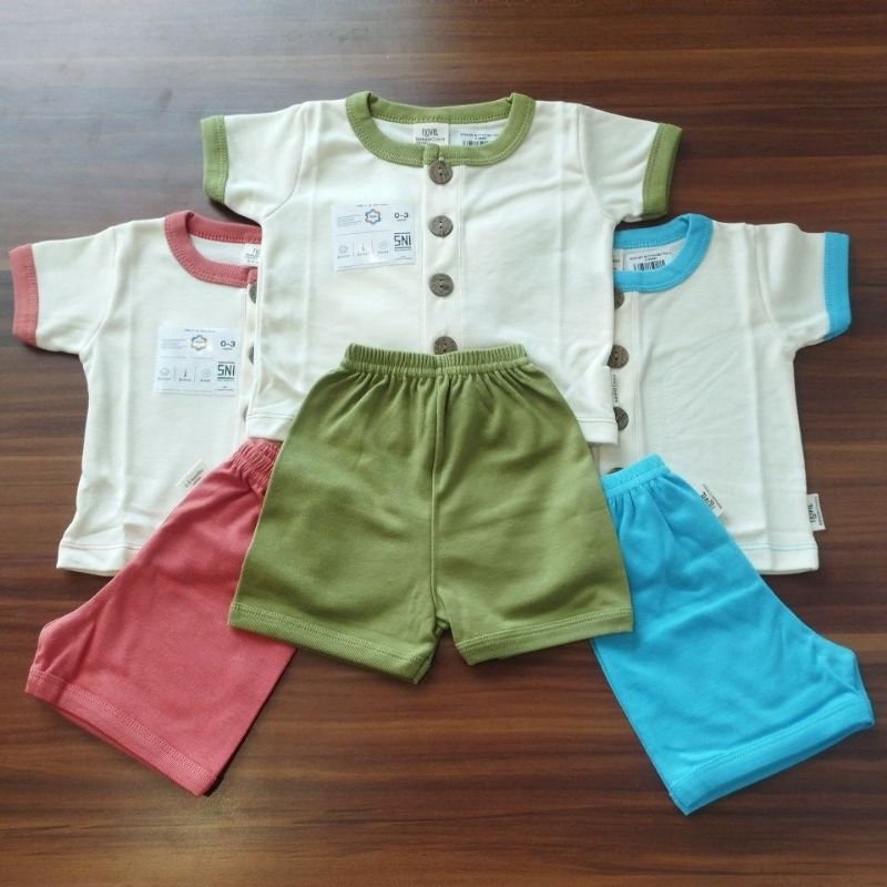 NOVA | NOVA EZY BUTTON SETELAN PENDEK | SETELAN BAJU LENGAN PENDEK MURAH | BAJU ANAK MURAH