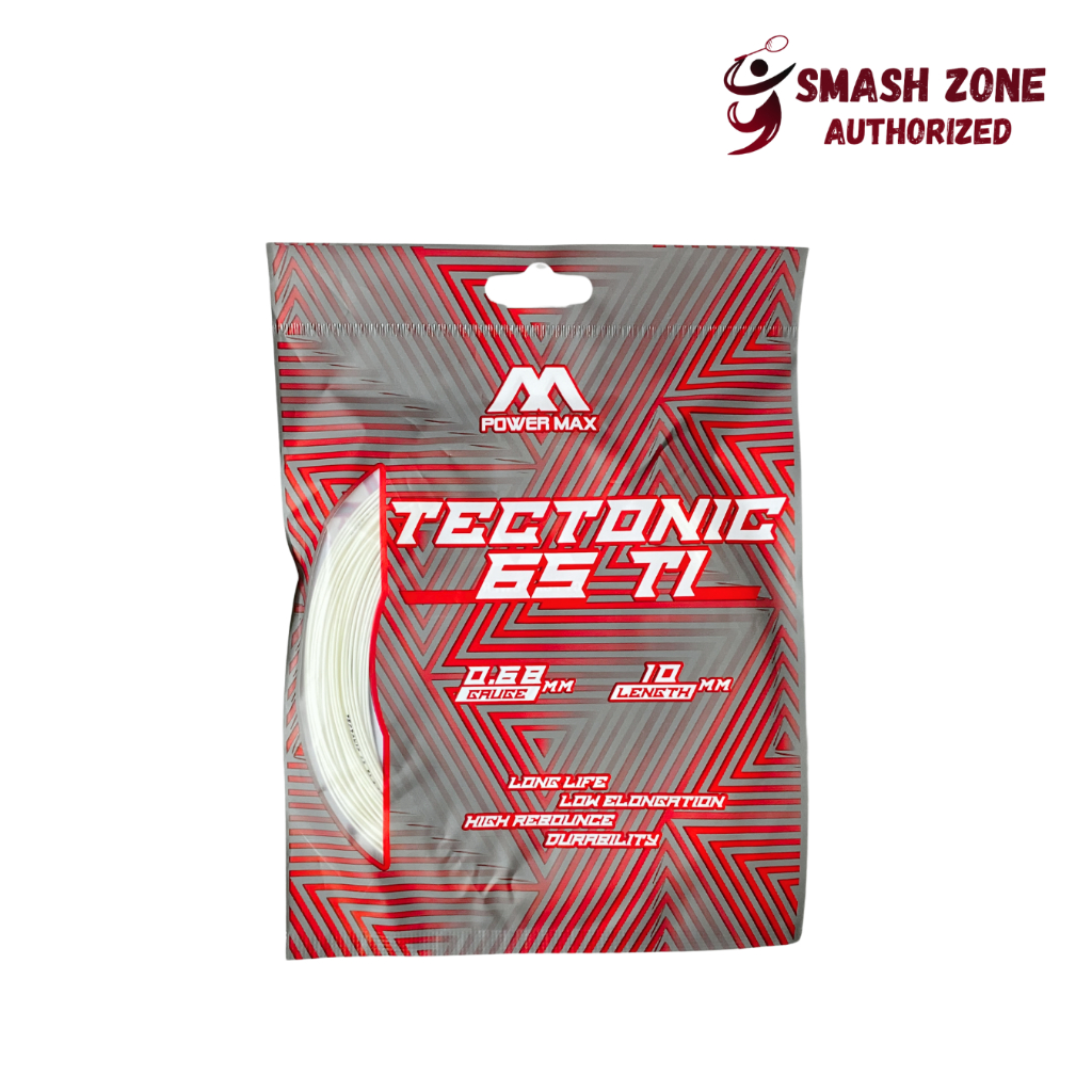 Senar Badminton Power Max Tectonic 65 Ti Original High Repulsion Nyaring String Raket Terbaru