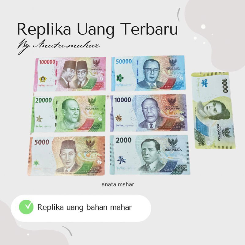 10 lembar Replika uang Bahan mahar/ Uang mainan bahan mahar