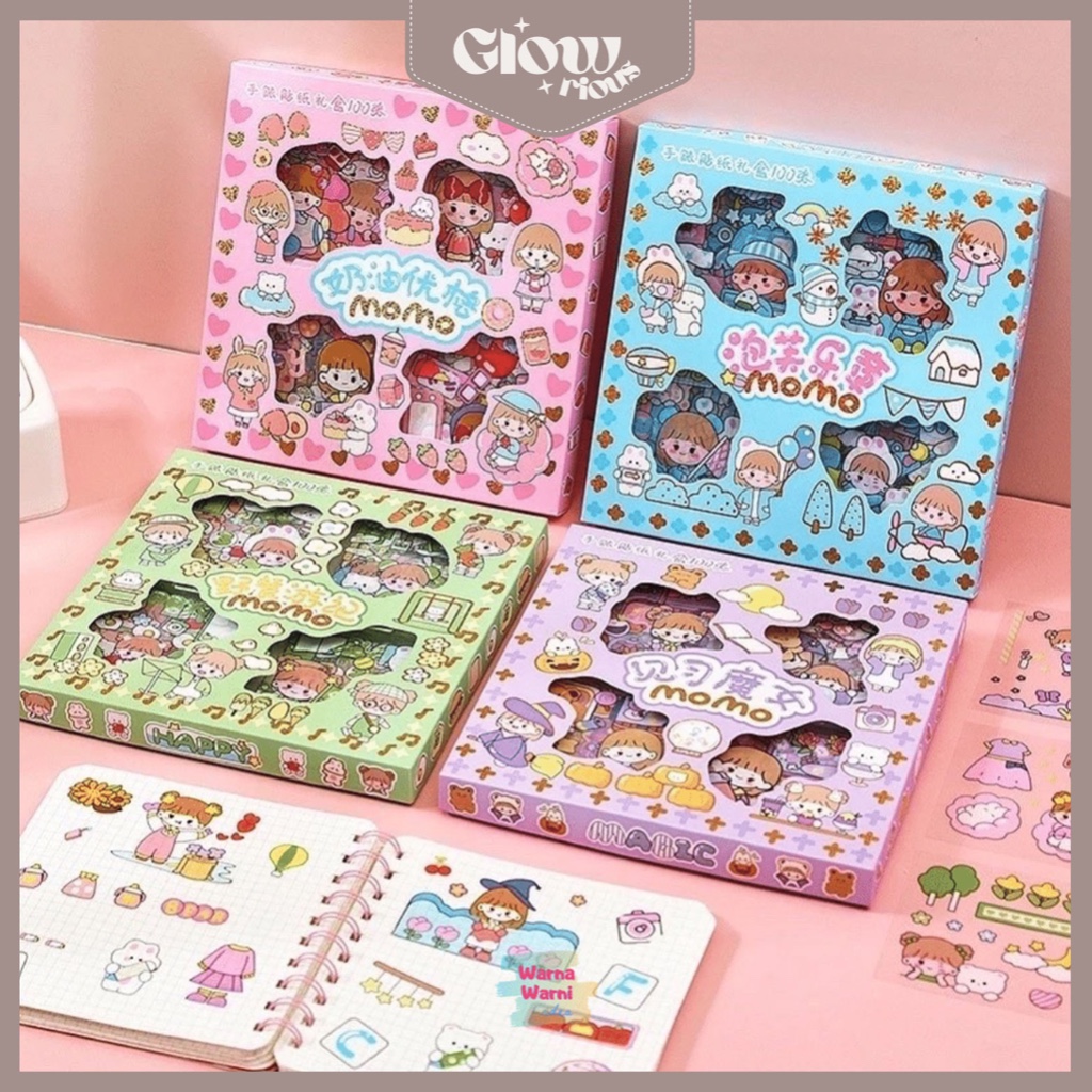 

GR 100 Lembar Stiker Momo Motif Kartun Korea Lucu Anti Air Dekorasi Handbook Scrapbook DIY Termurah