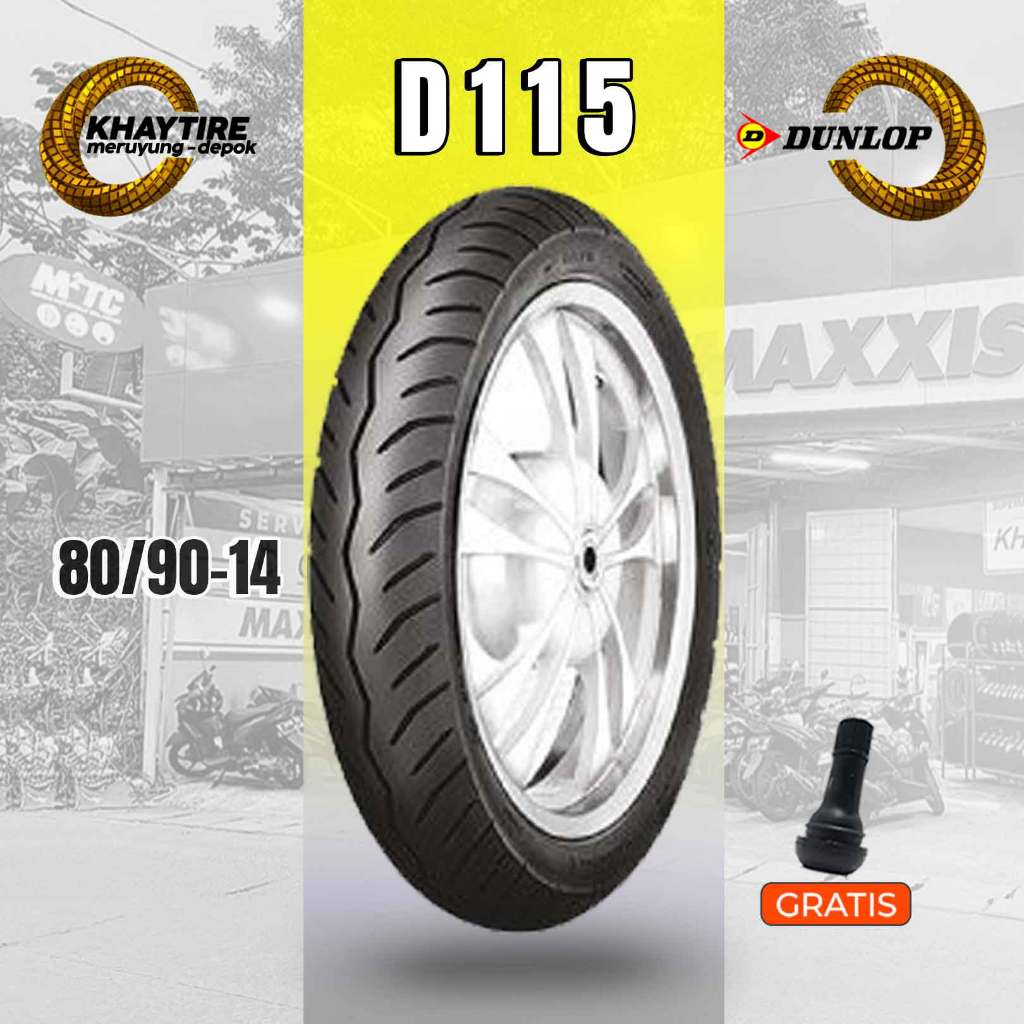 Ban Motor Matic DUNLOP D115 80/90 Ring 14 Tubeless