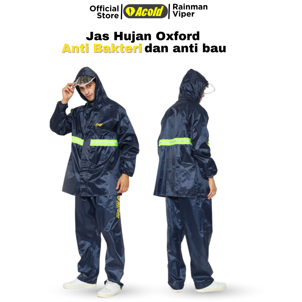 Jas Hujan Pria Wanita Acold Rainman Viper Jashujan Oxford Mantel Motor Raincoat Safety Outdoor