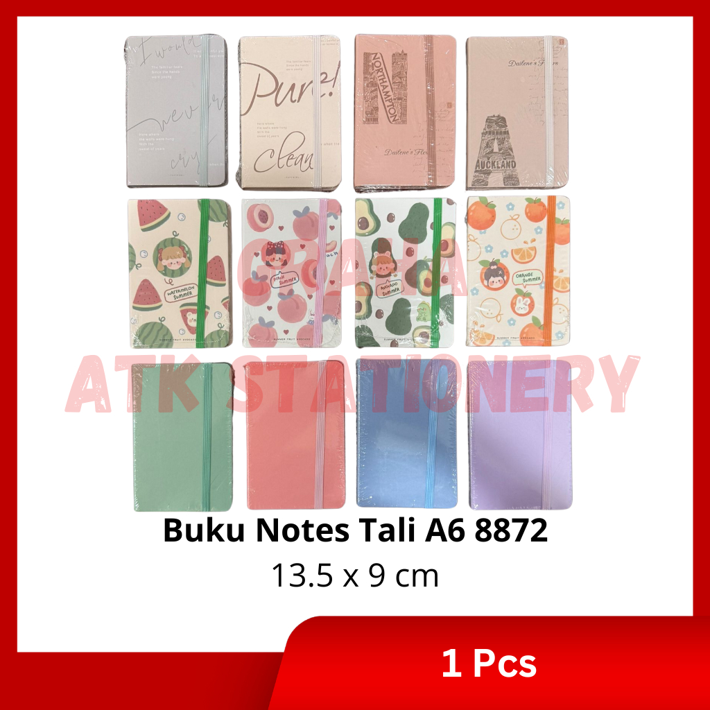 

[1 Pcs] Buku Notes A6 Tali Aesthetic 8872 / Notepad / Notebook Aesthetic Catatan A6 Tali 8872
