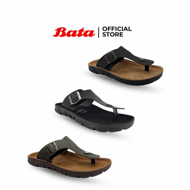 Sandal Gunung Pria Bahan Kulit B Lembut Tidak Licin ORIGINAL BATA 873 4077 873 6077