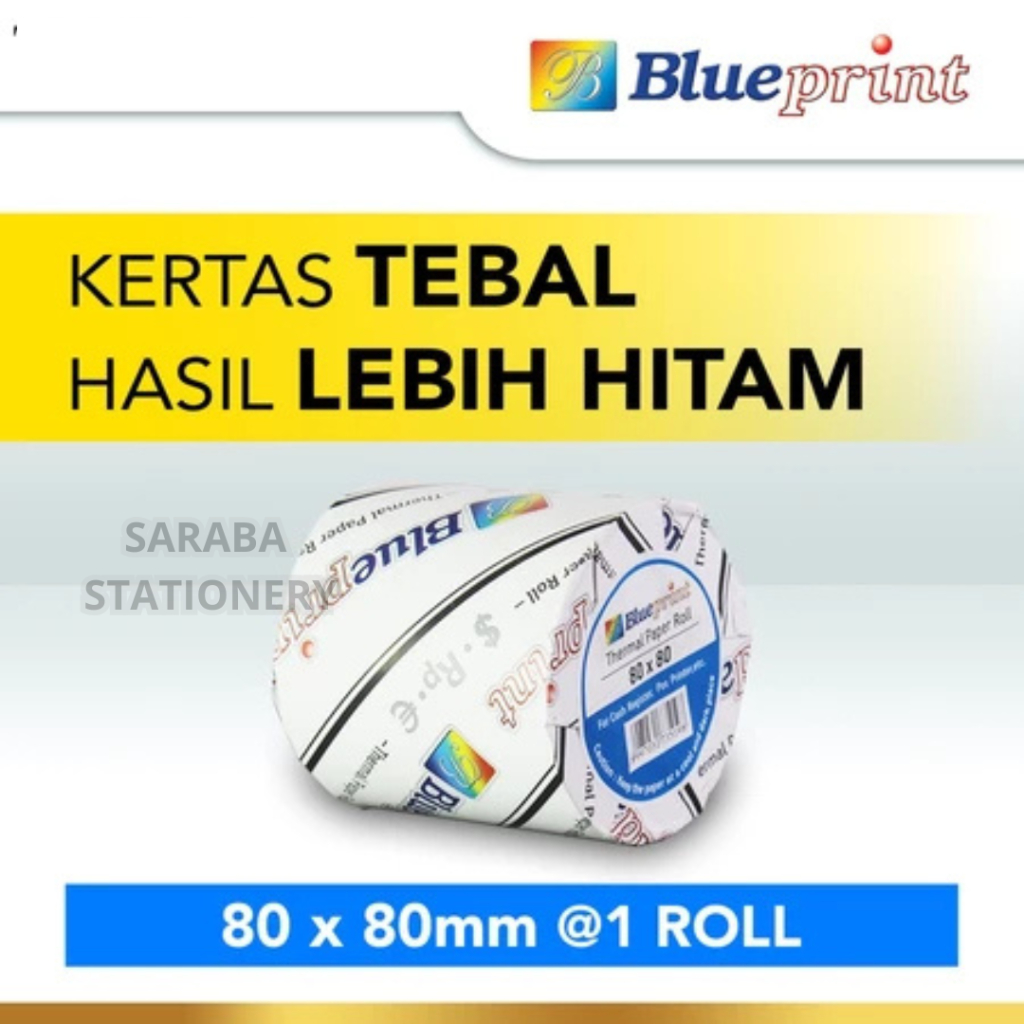 

Kertas Thermal / Kertas Kasir / Kertas Struk BLUEPRINT 80x80 premium