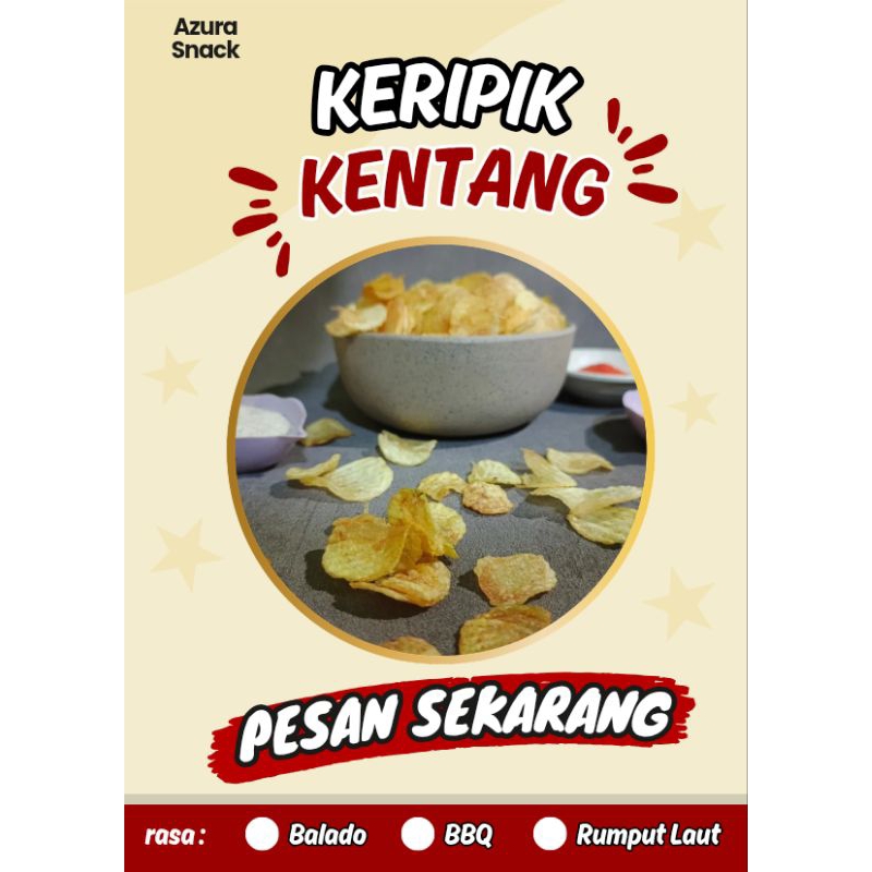 

KERIPIK KENTANG BALADO / RUMPUT LAUT / BBQ