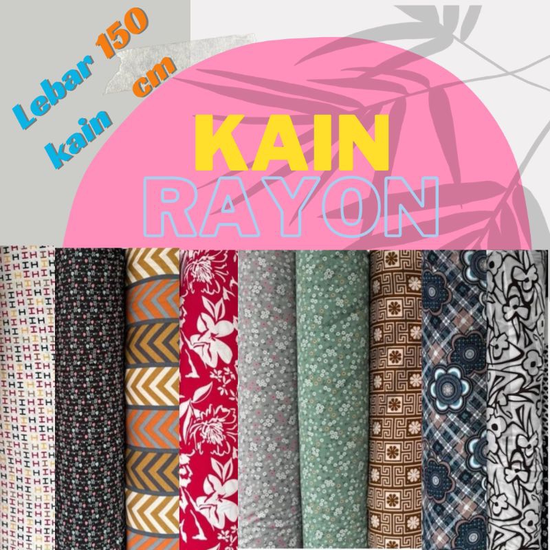 Kain Katun Rayon Viscose Premium motif meteran (harga 0,5 meteran), bahan katun rayon motif, daster,