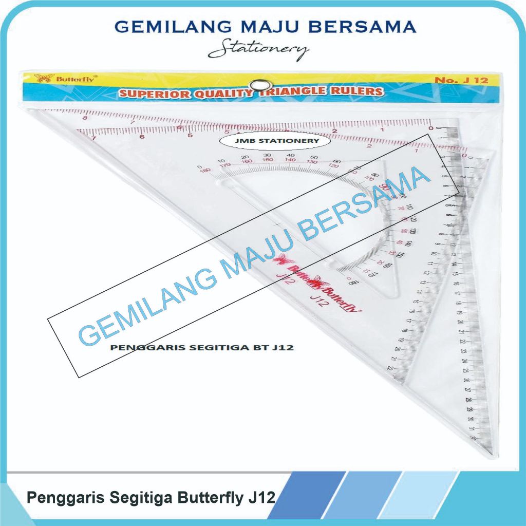 

Mistar Penggaris Butterfly Segitiga No. 12 / J-12