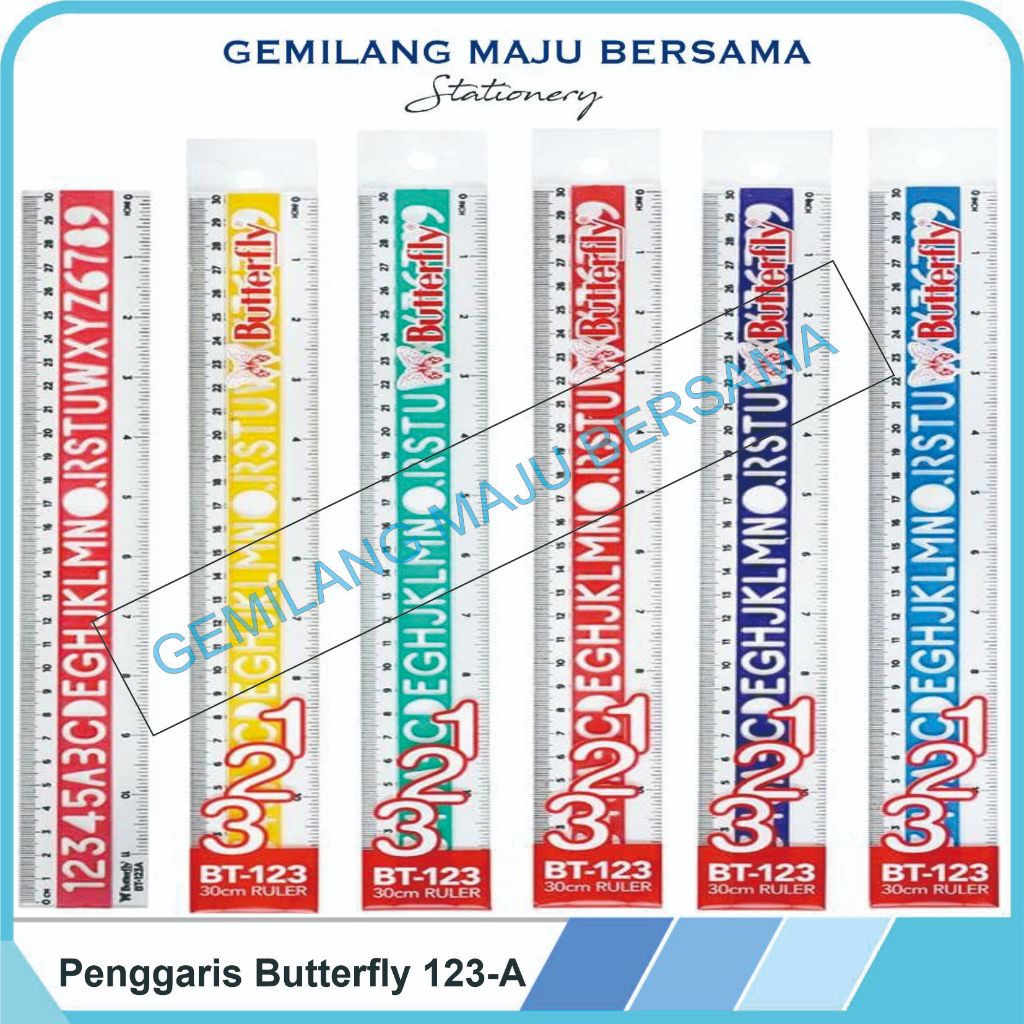 

Mistar Penggaris Butterfly 30 CM Model Angka 123B