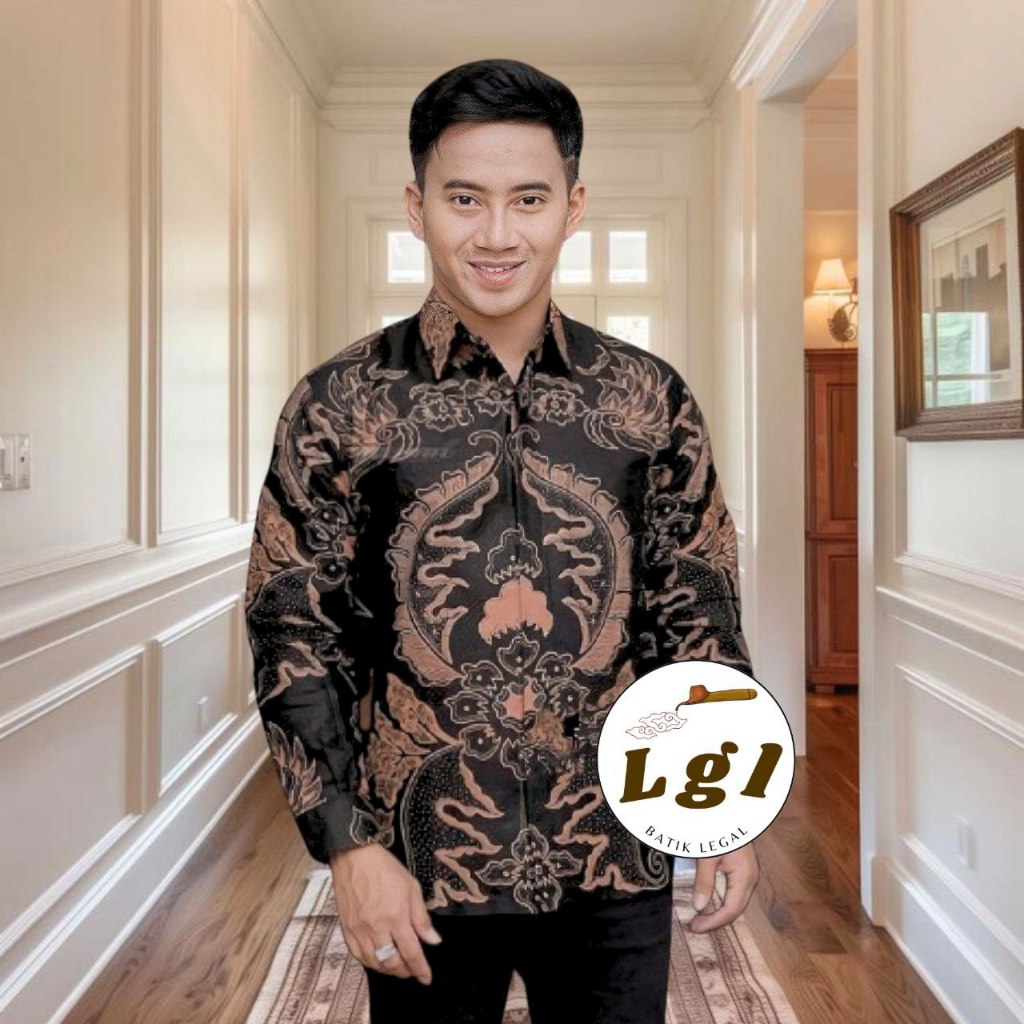 BAJU BATIK PRIA LENGAN PANJANG UKURAN JUMBO BESAR