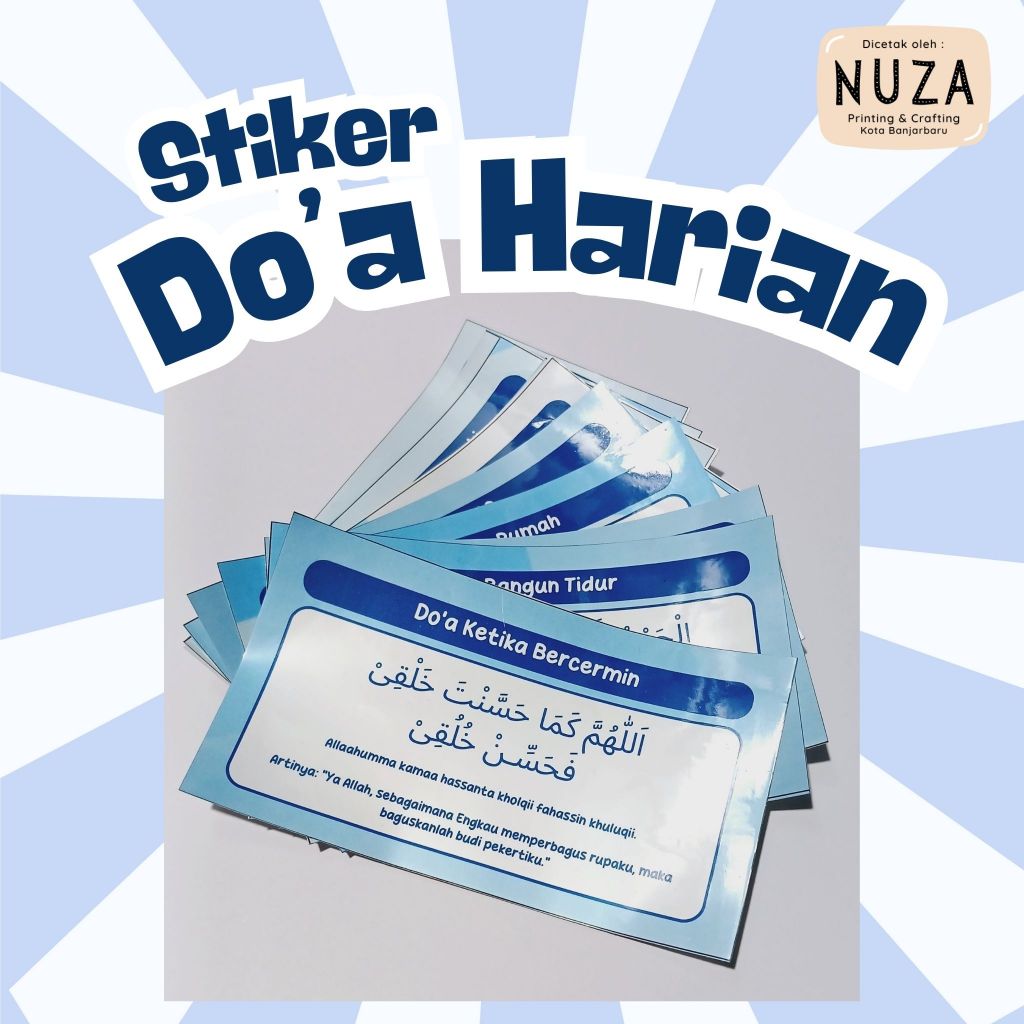 

STIKER DO'A HARIAN ISI 10pcs UKURAN Kecil 10x5cm By NUZA / BAHAN TAHAN AIR