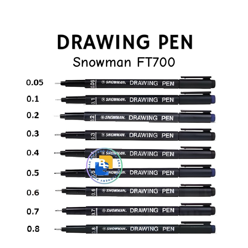 

1 Pcs - Pulpen / Spidol Gambar / Drawing Pen Snowman FT700