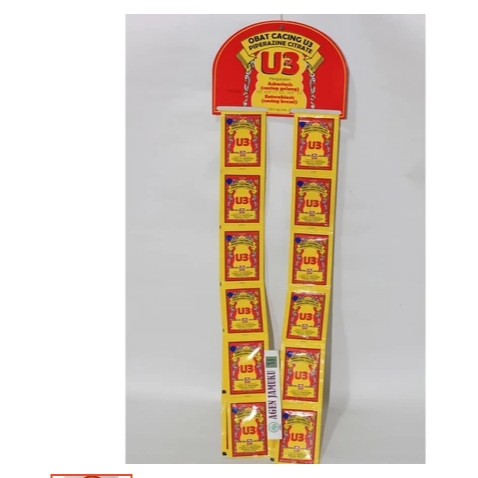 PUYER OBAT CACING U3 CAP JAGO 1 Hanger 24 sachet