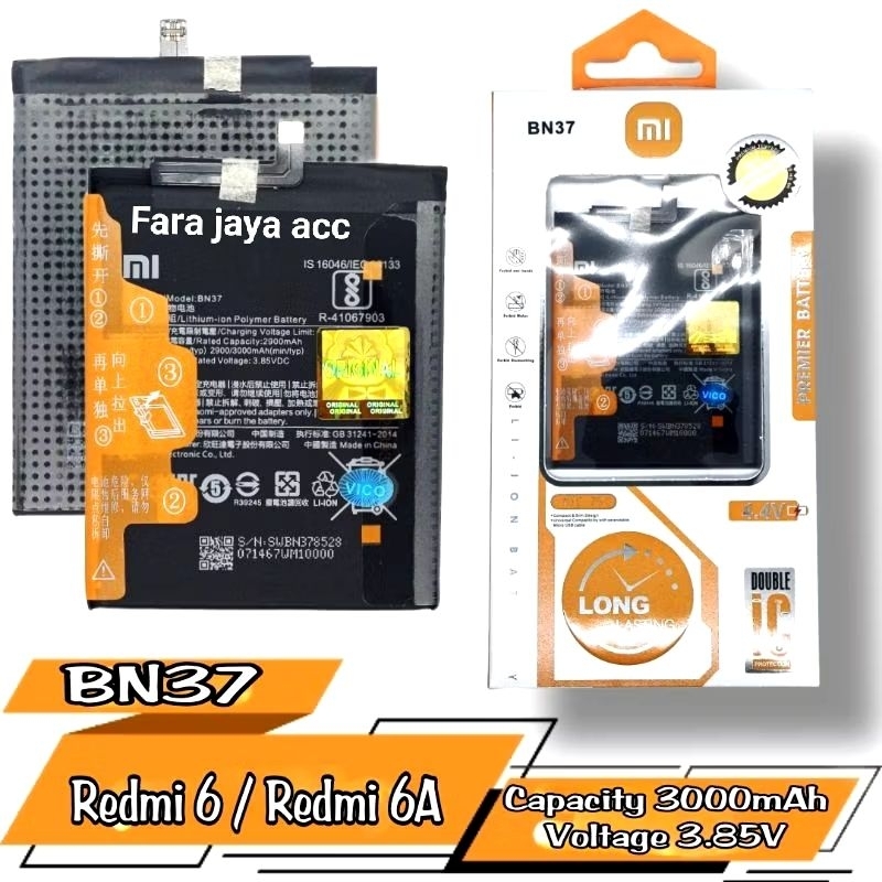 Baterai Battery Xiaomi ORIGINAL BN37 For Xiaomi Redmi 6/6A/6 Pro BN37 ORIGINAL