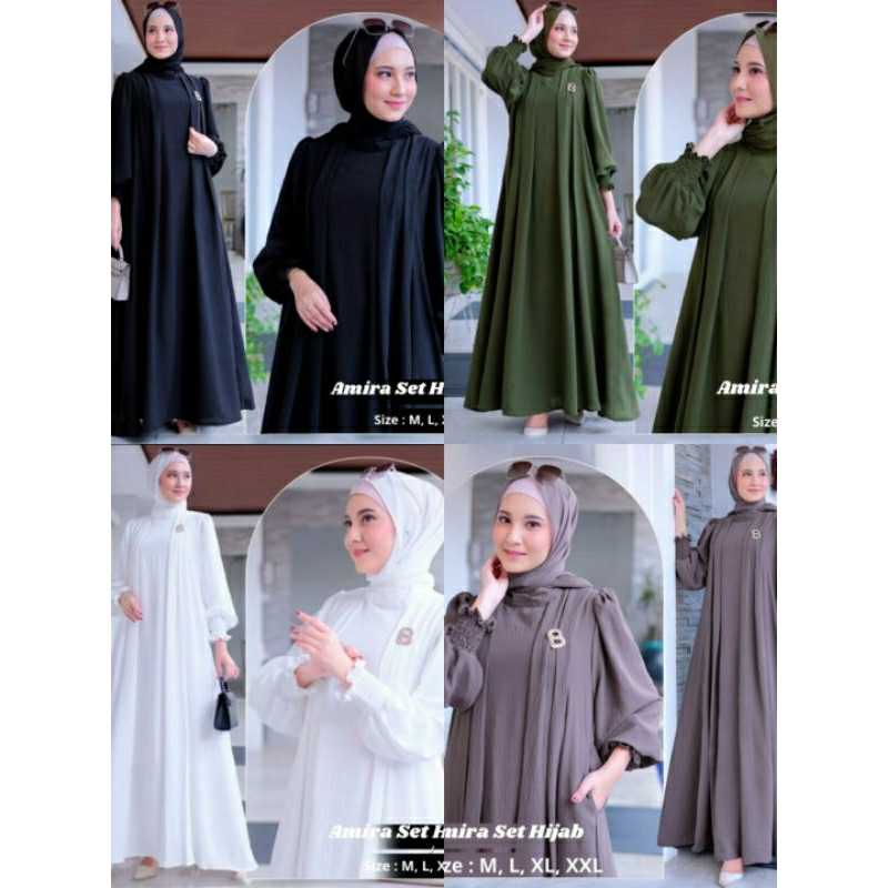Amira Set Hijab Gamis Syar'i Terbaru | Gamis Hijab