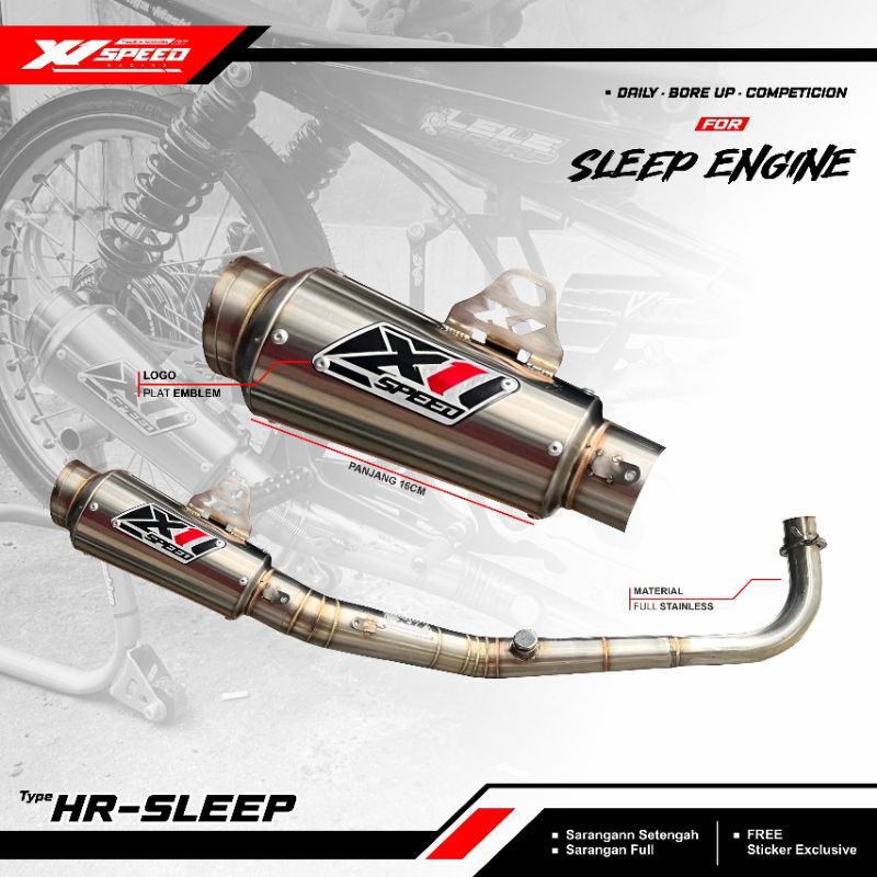 Knalpot bebek Sleep Engine By X1 Speed Racing