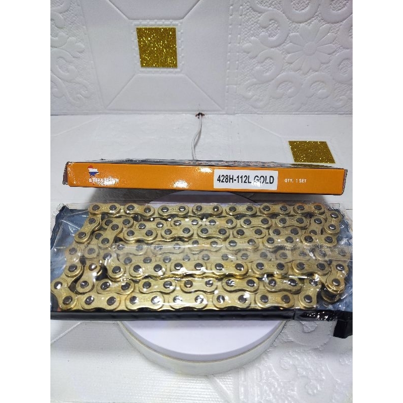 Rantai Motor (428H-112L Gold) Thor Jupiter MX / RX King / Supra 125 / Fit New / Jupiter Z / Vega ZR