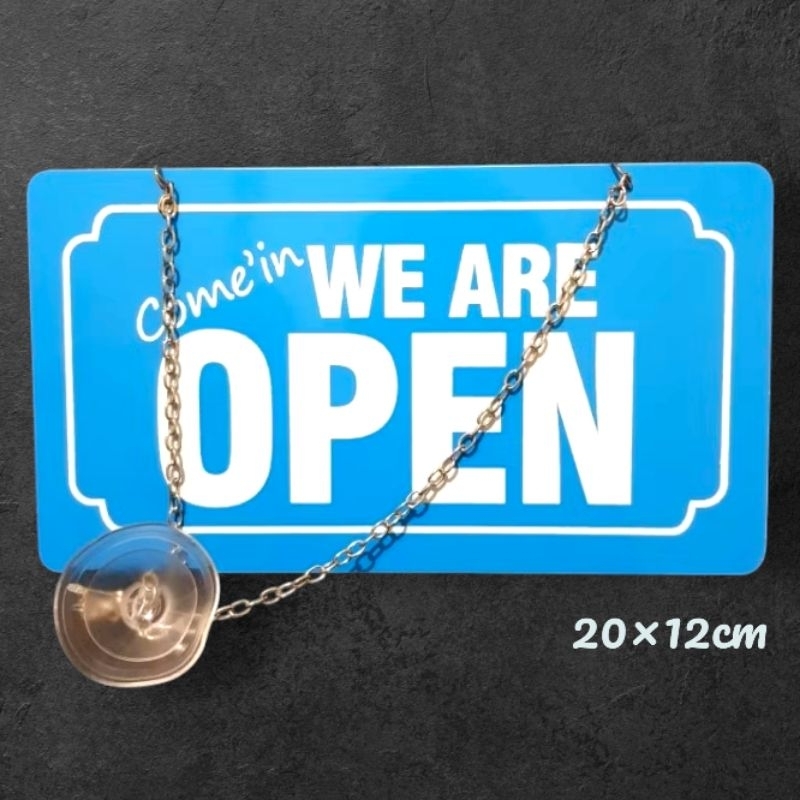 

Papan akrilik sign board OPEN-CLOSED warna biru