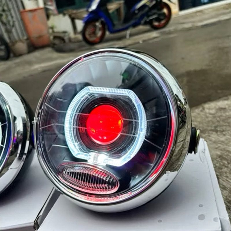 Reflektor lampu biled bulat rx king peredam fullset batok lampu