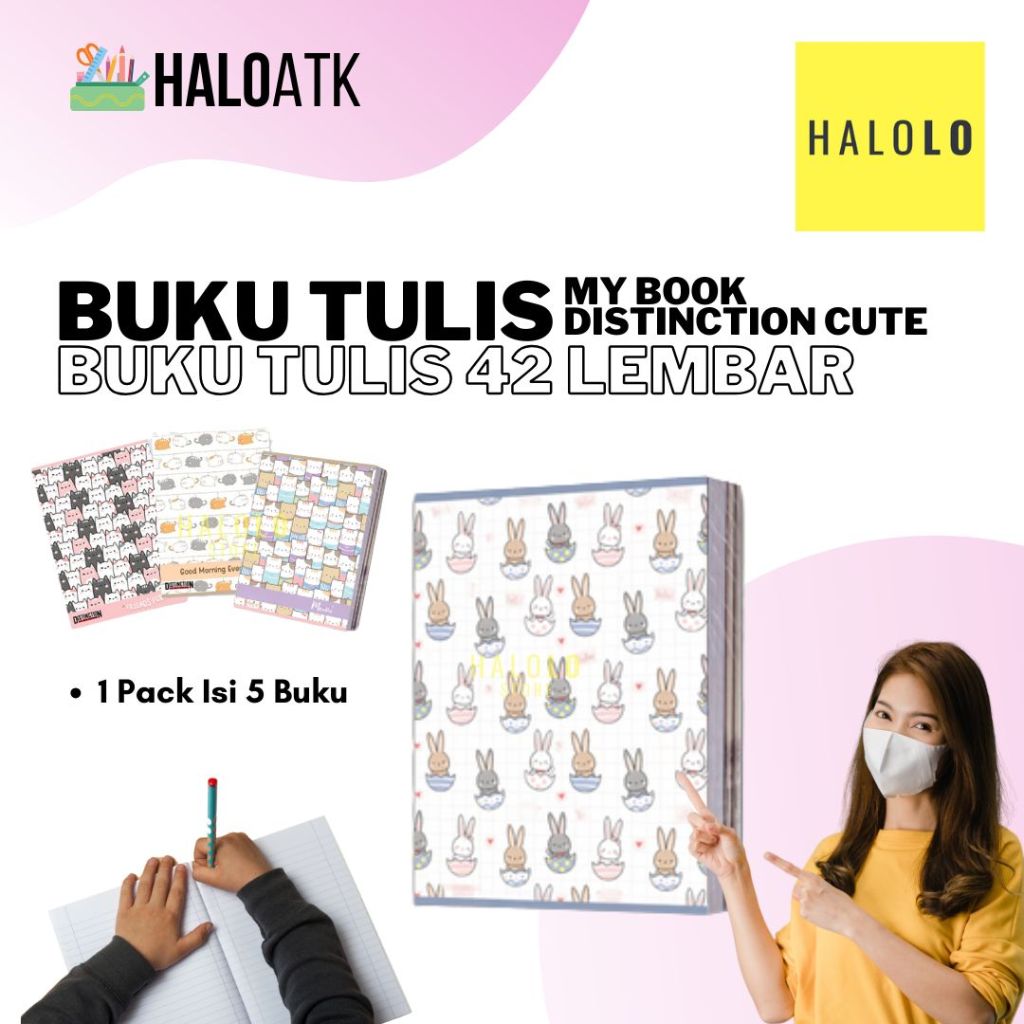 

Buku Tulis My Book Distinction Cute Buku Tulis 42 Lembar 1 Pack Isi 5 Buku
