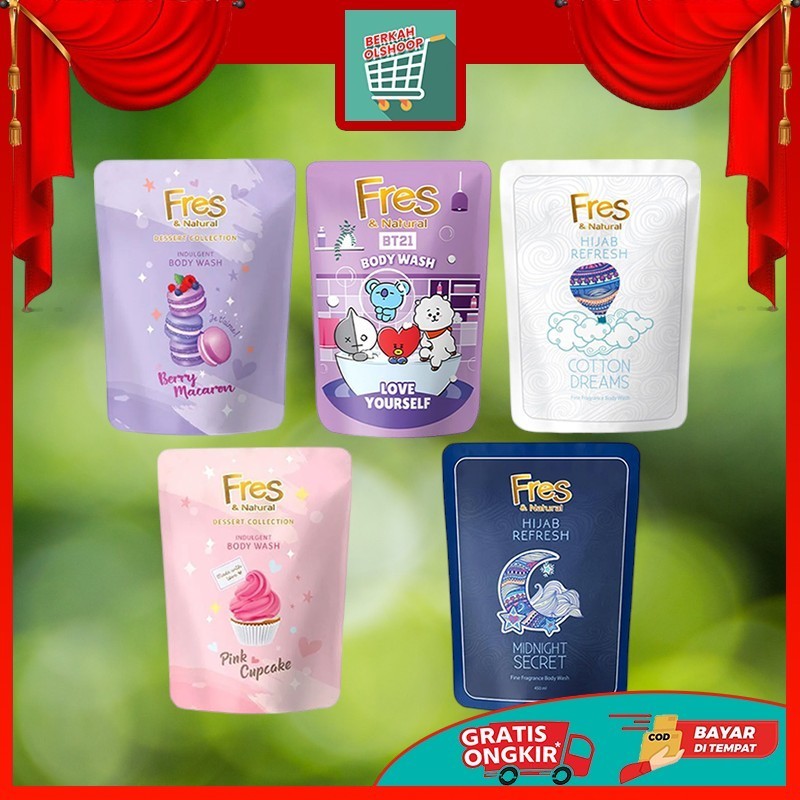 FRES NATURAL SABUN CAIR 400ML | FRESH NATURAL BODY WASH | FRESH NATURAL HIJAB REFRESH | FRES NATURAL