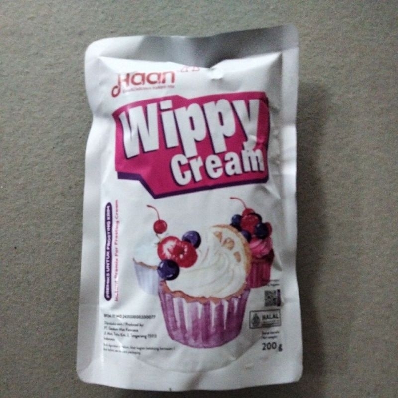 

Haan whip crem 200grm standing pouch