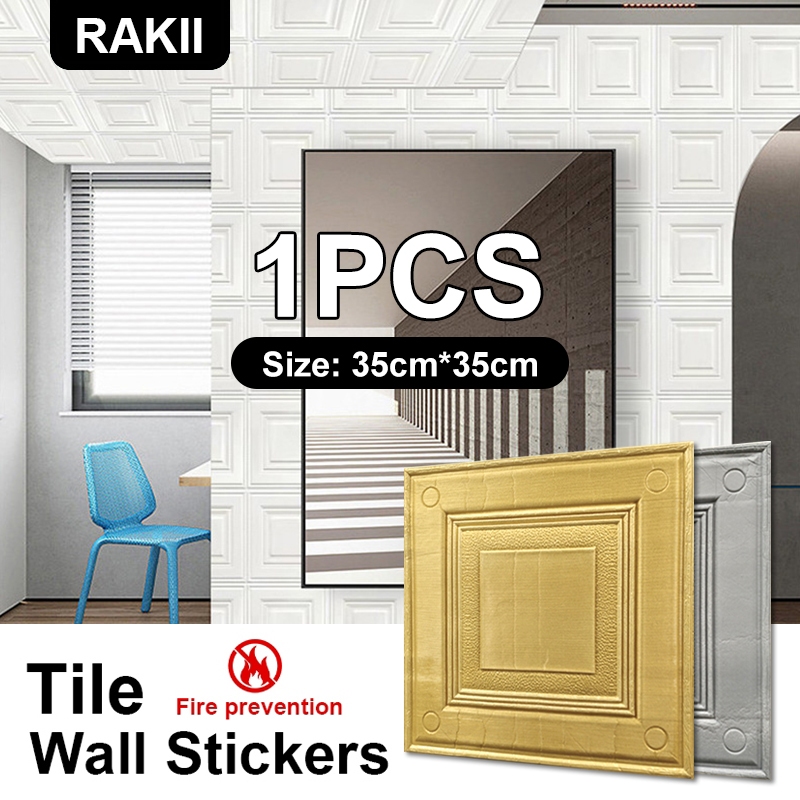 Wallpaper Stiker Dinding 3D/Dekorasi Dinding Busa Busa/Stiker Dinding Ruang Rumah Murah 35*35CM (Ket