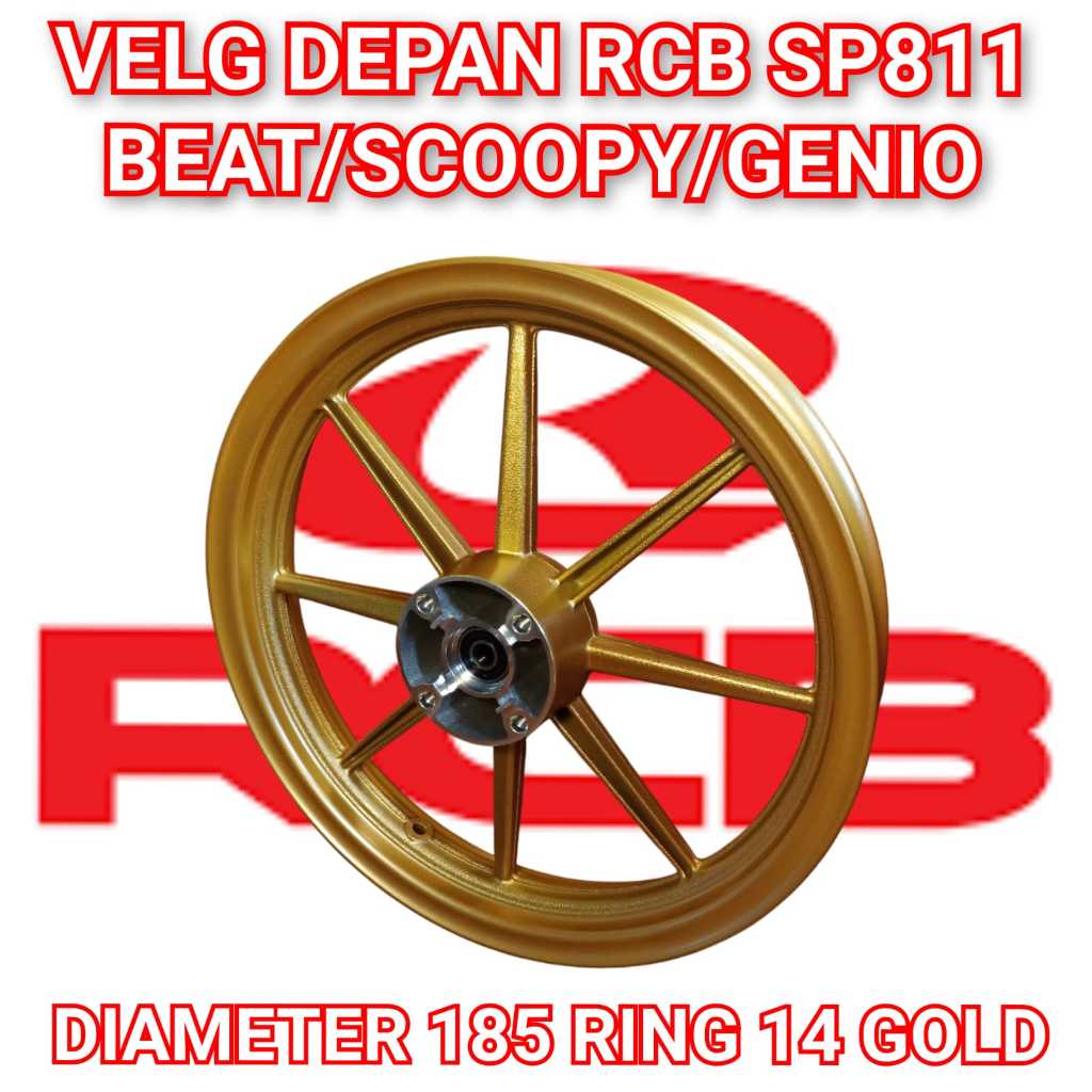 VELG DEPAN RCB BEAT/SCOOPY/GENIO DIAMETER 185 RING 14 SP 811 GOLD - ORIGINAL RACING BOY