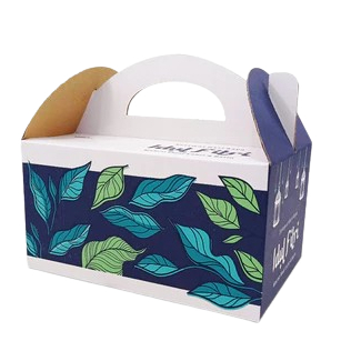 

( 5 Pcs ) Kardus Jinjing Hampers Idul Fitri Box Parcel Bingkisan Souvenir Lebaran Motif Blue Leaf Putih Ukuran 29x19x15 cm