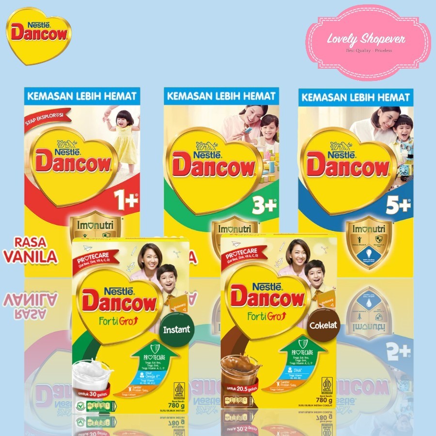 

Dancow Imunutri 1+, 3+ & 5+ Susu Pertumbuhan Rasa Vanila dan Madu 1kg 1 kg // Nestle Dancow Forti Gro Susu Bubuk Susu Anak Instant & Cokelat 780g 780 g