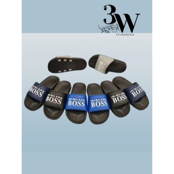 SANDAL SLOP ANAK REMAJA LAKI LAKI COWOK SLIP ON IRI BILANG BOSS SIZE 35-40 COCOK UNTUK PARA REMAJA