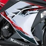 Fairing Kiri Putih Merah Kawasaki Ninja 250 FI (55055-5252-35Q)