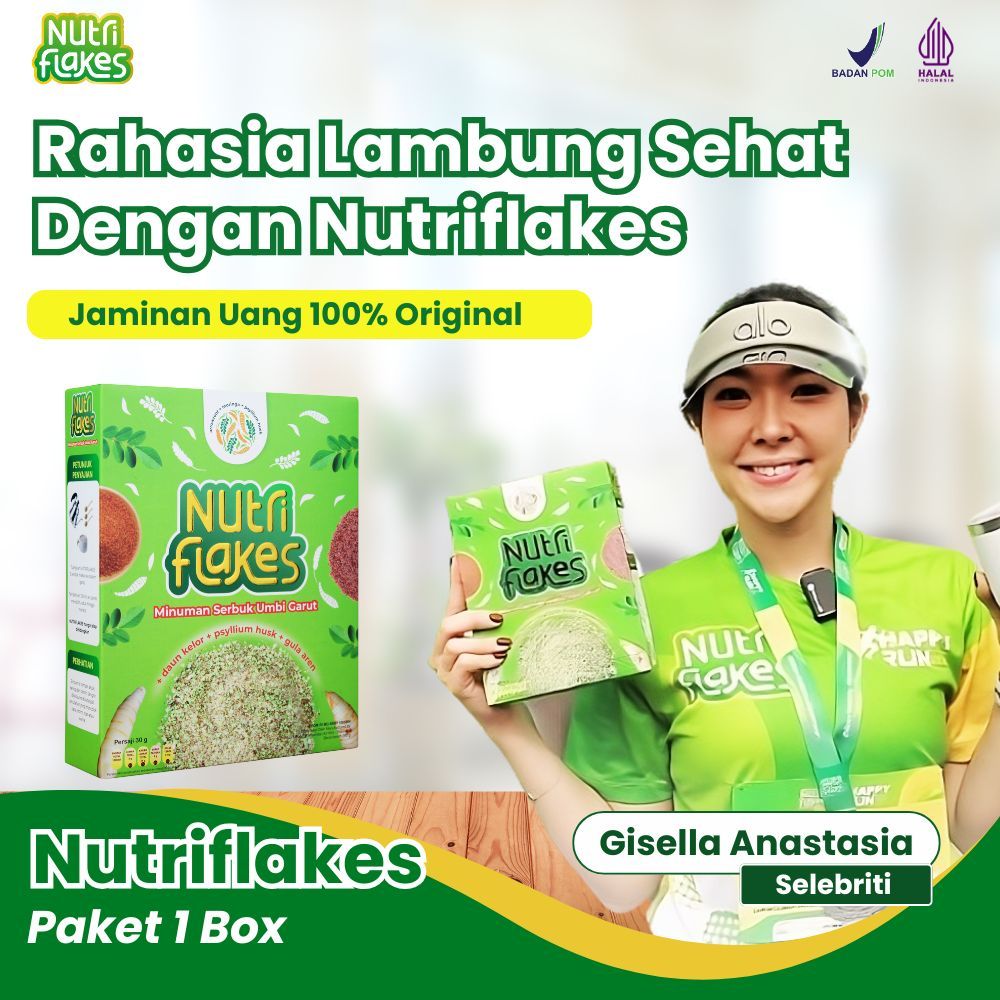 

Nutriflakes Sereal Umbi Garut Herbal Asam lambung Original 1 Box