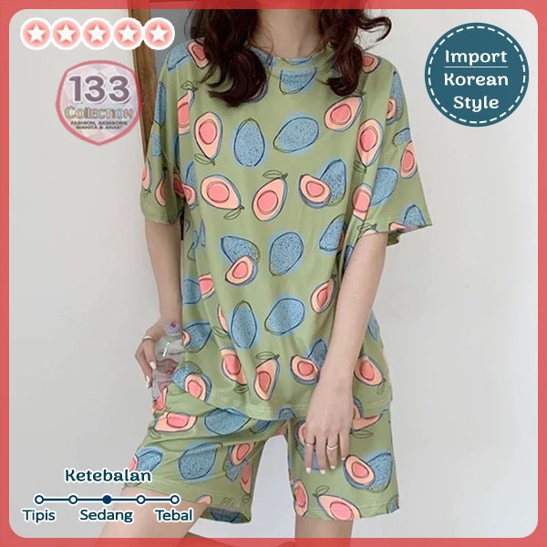 Baju Tidur Babydoll Piyama Mickey Avocado  | Baju Tidur Korea