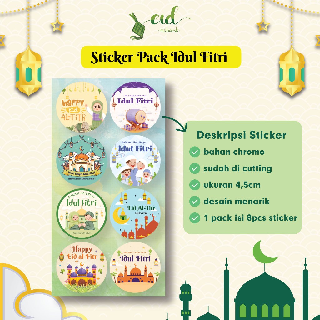 

Stiker Sticker Hiasan Aksesoris Lebaran - Idul Fitri - (40 pcs) B2
