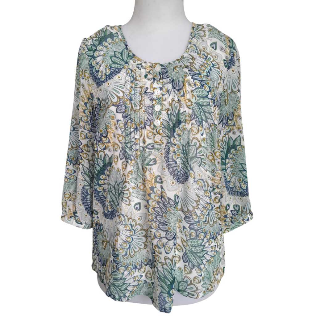 Blouse Damart Premium Original - Polyester - Hijau Merak