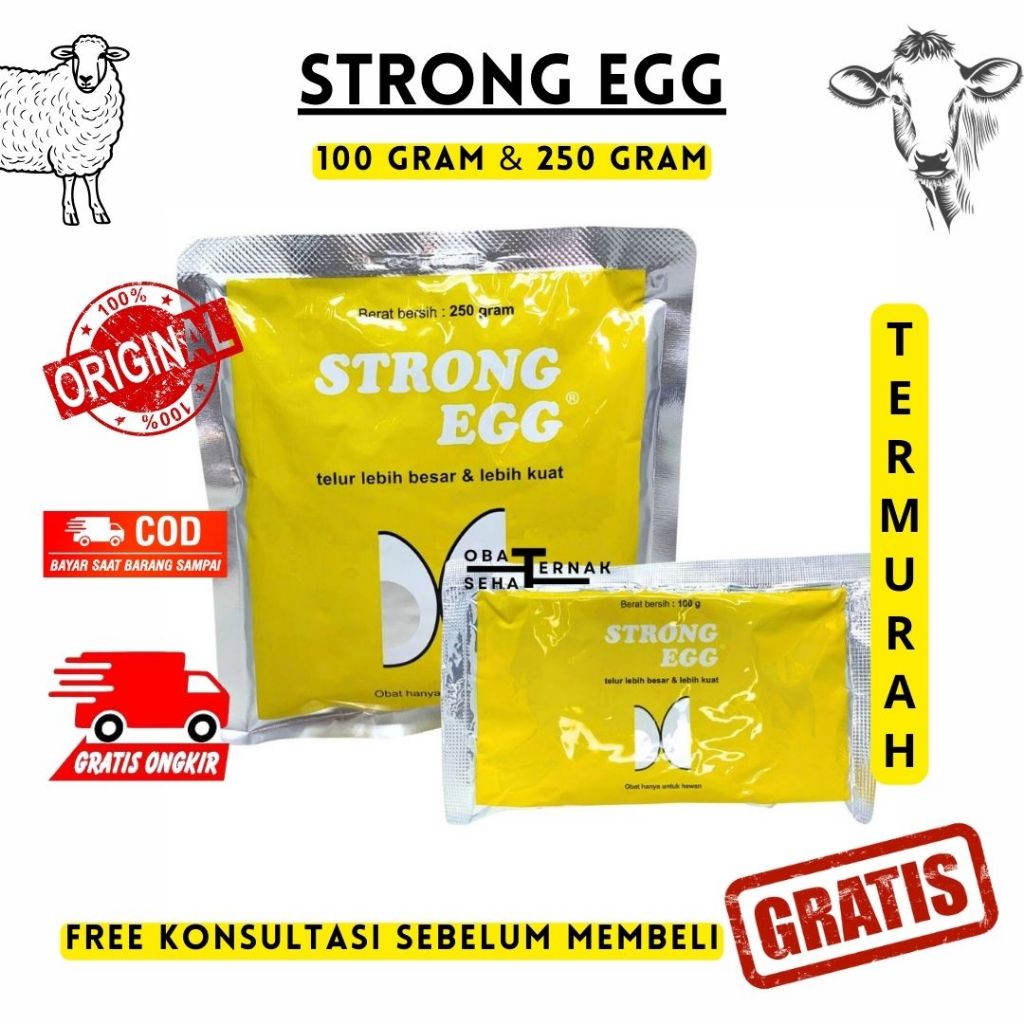 STRONG EGG 100 gram & STRONG EGG 250 gram - MEDION - Vitamin Peningkat Berat Telur MasaProduksiTelur