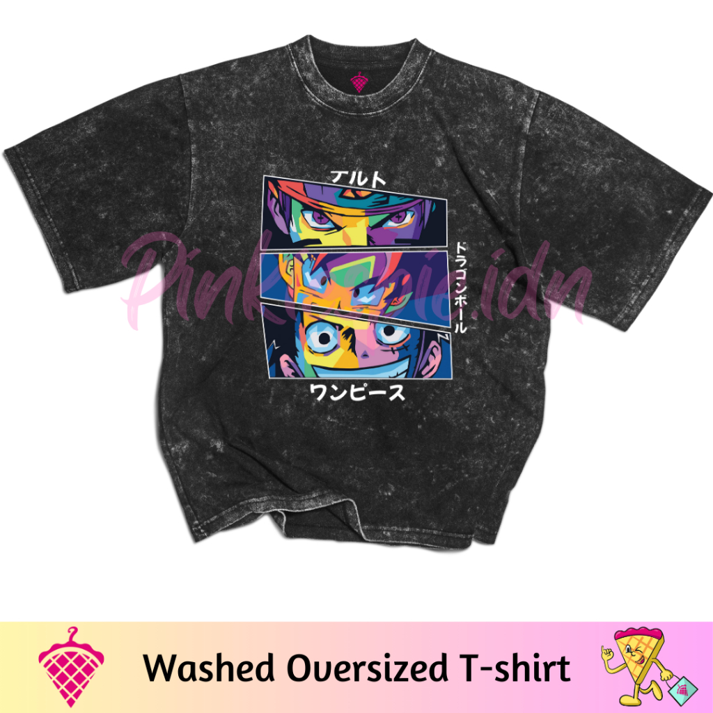 Pinkiespie.Idn Kaos Anime The Best MC Naruto, Dragon Ball, One Piece Monkey D. Luffy Basic, Washed, 