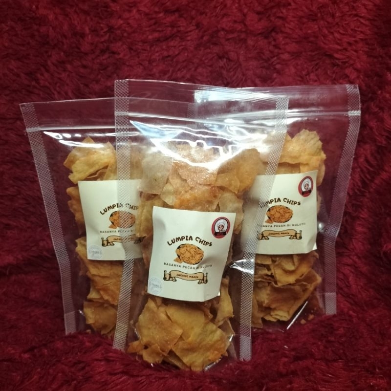 

Kripik Lumpia Jagung manis/Lumpia chips/120gr/Cemilan Kekinian/Kripik murah/ Kripik kekinian