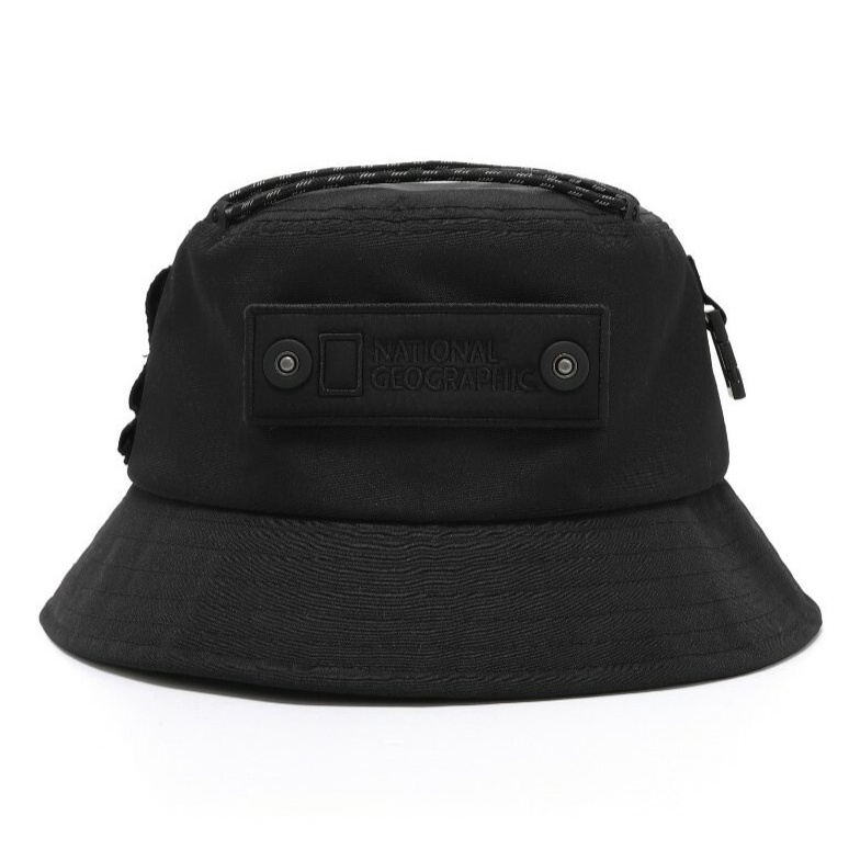 National Geographic Field Engineered Bucket Hat Black - Topi Unisex Hitam