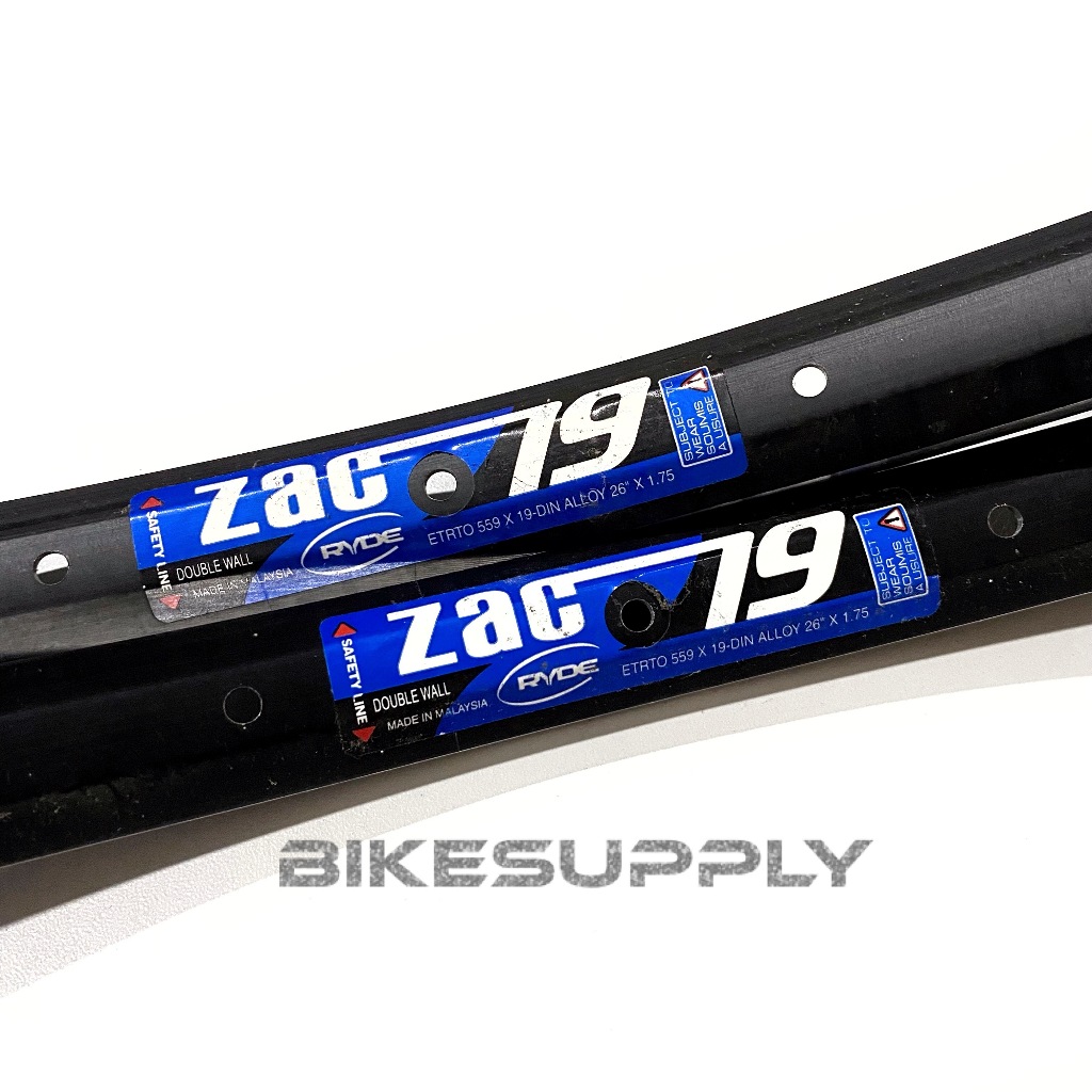 Velg Rims Sepeda Gunung MTB Federal Ukuran 26 Inch Merk Zac 79 Warna Hitam Alloy Lubang 32H Hole Sin