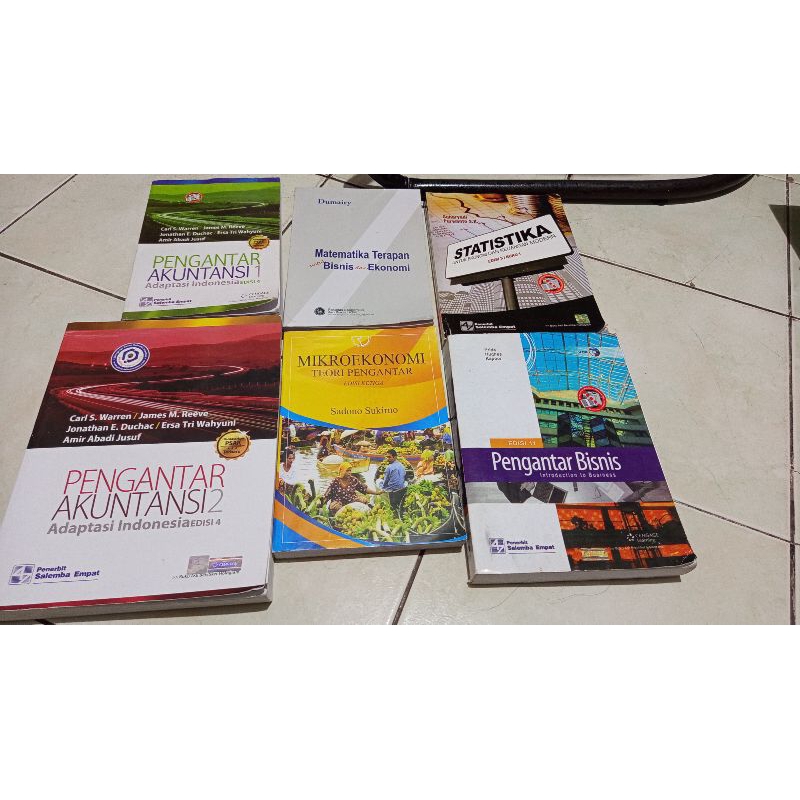 (preloved) Buku murah Pengantar akuntansi 1, pengantar akuntansi 2, matematika ekonomi, statistika, 