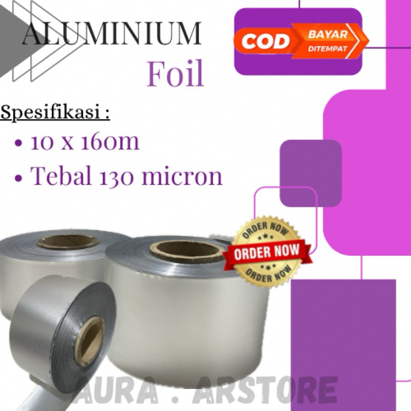 Aluminium foil kemasan roll 10cm x 160m