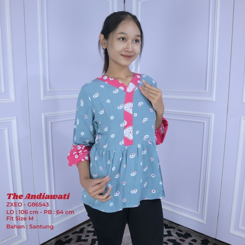 blouse batik wanita soloan bahan katun premium blouse wanita terbaru batik modern ria batik solo