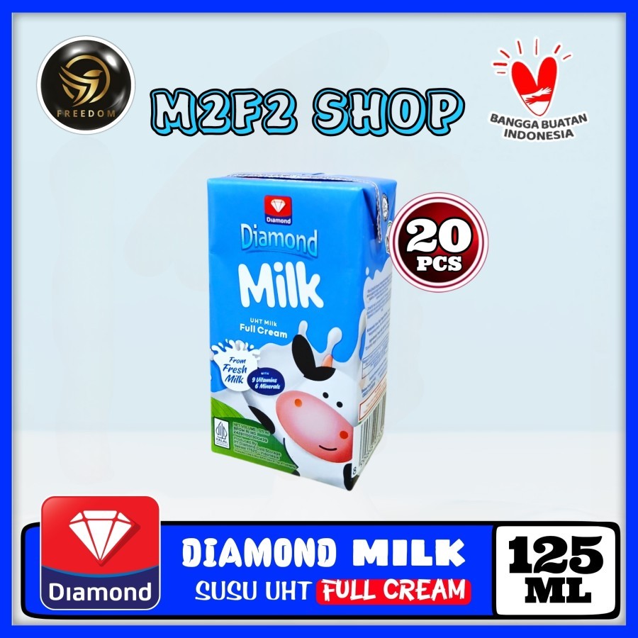 

DIAMOND MIlk Susu Kotak UHT Full Cream | Plain - 125 ml (Kemasan 20 Pcs)