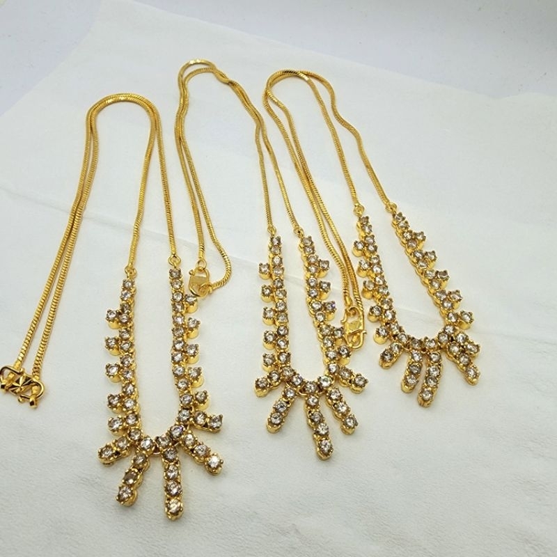 Kalung Koyek Balap Mata Zircon Lapis Emas