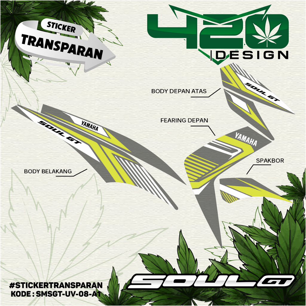 Striping MIO SOUL GT 2013 115- Stiker SOUL GT List Variasi Motor STICKERSOUL GT KODE SMSGT-UV