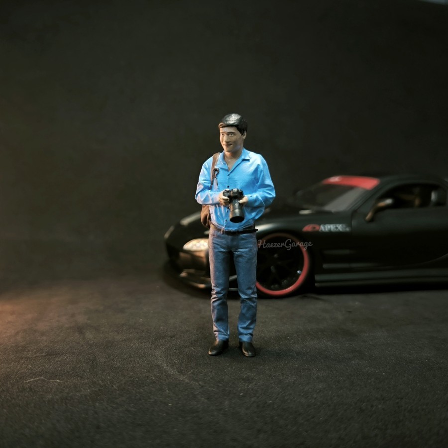 HG Figure Man with Camera 1/24 Miniatur Diorama Maket Mini Figur  -P3D