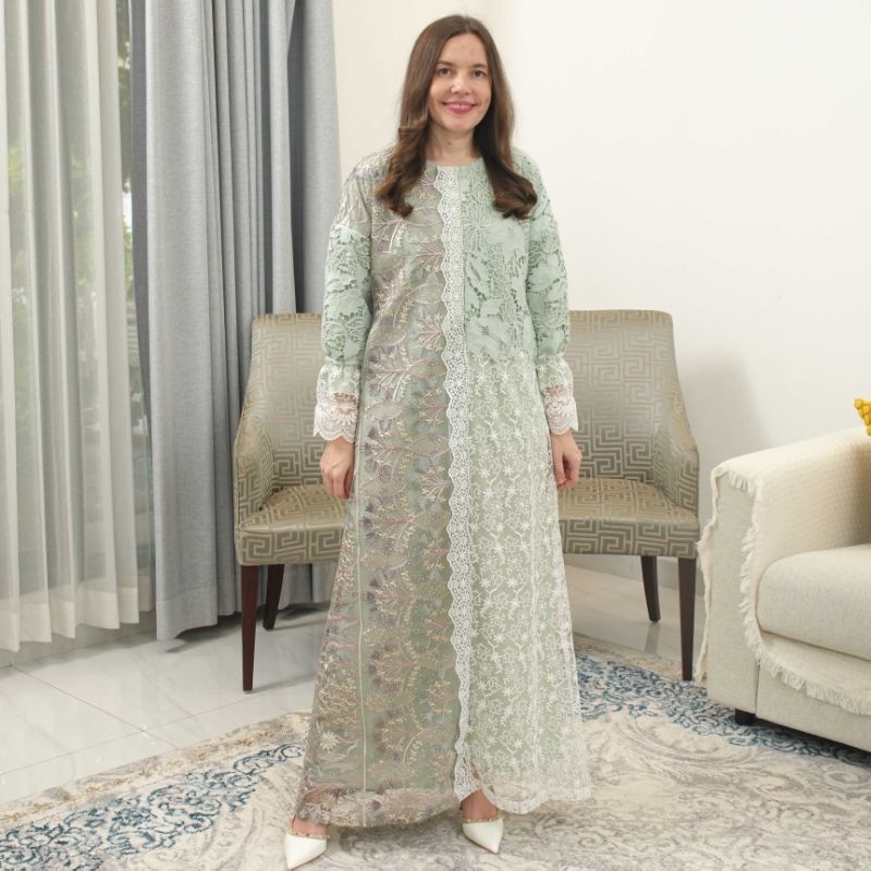 KLPB Set Family Series Olivia/Set Couple Batik Series Olivia Hijau Dwjl