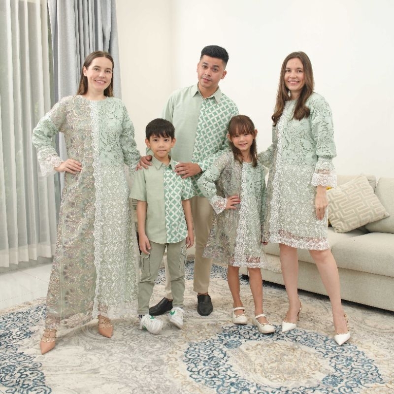 Set Family Series Olivia/Set Couple Batik Series Olivia Hijau